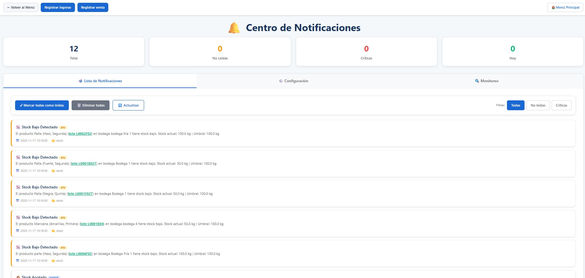 Control de stock con alertas